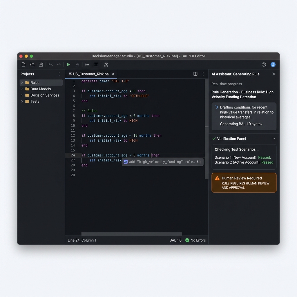 DecisionManager AI-assisted authoring studio