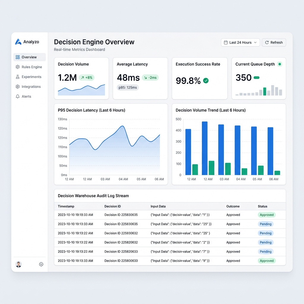 Decision Server runtime telemetry and decision warehouse