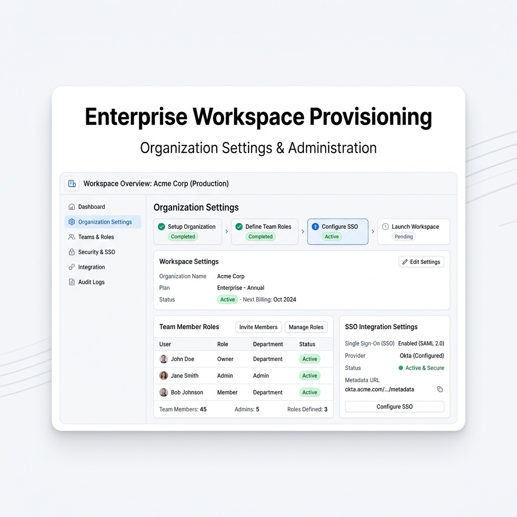 Multi-tenant workspace provisioning